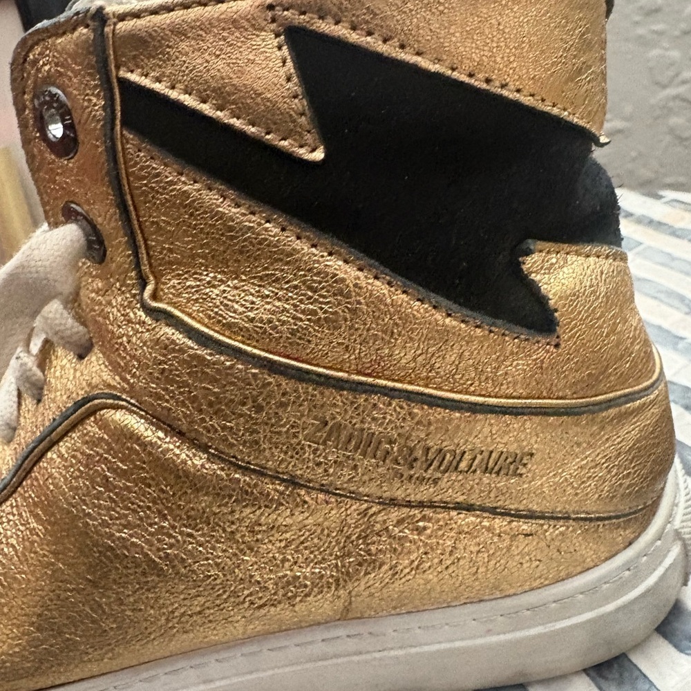 Zadig & Voltaire Gold High Flash Sneakers‎ size 39 - Picture 4 of 16